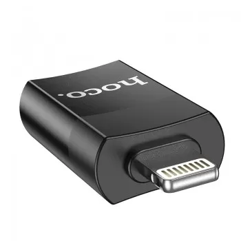 Parveidotājs Hoco UA17 Lightning to USB-A melns