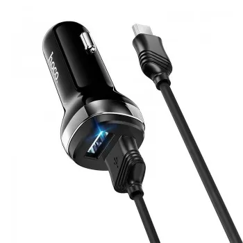 Auto lādētājs Hoco Z40 Superior Dual Port + MicroUSB melns