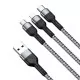 USB kabelis DUZZONA A3 3in1 microUSB-Lightning-Type-C 1.2m pelēks