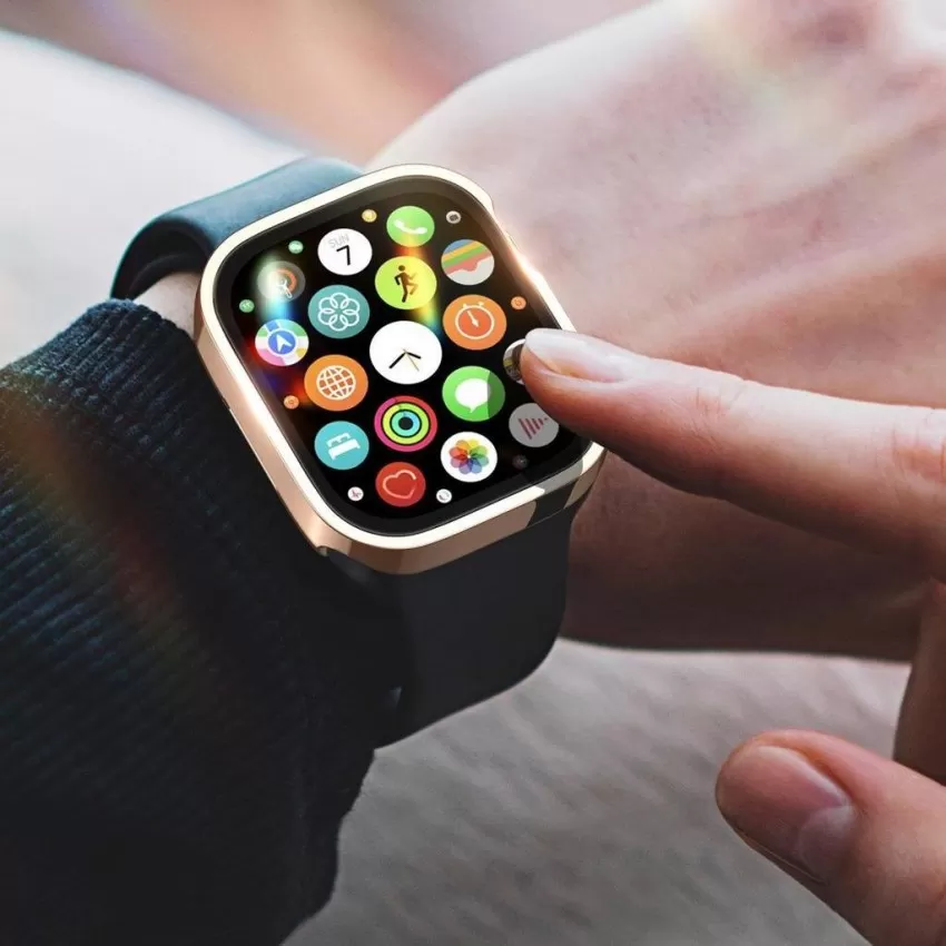 LCD aizsargstikls/vāciņš Dux Ducis Hamo Apple Watch 44mm rozā