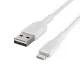 USB kabelis Belkin Boost Charge Braided USB-A to Lightning 1.0m balts