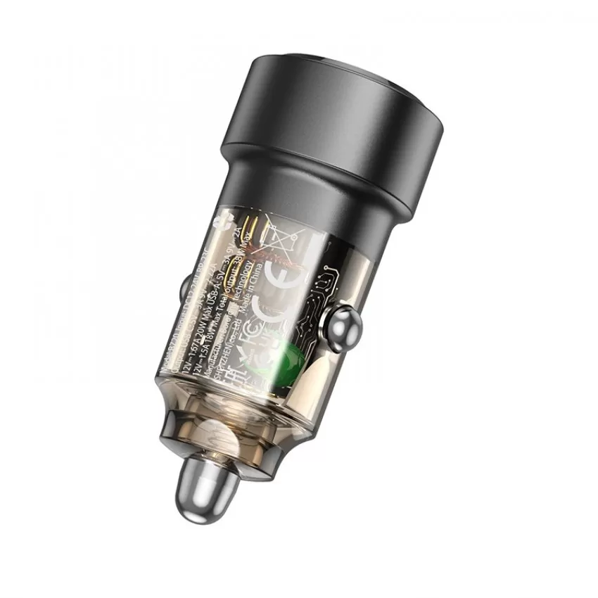 Auto lādētājs Borofone BZ20 PD20W+QC3.0 38W melns
