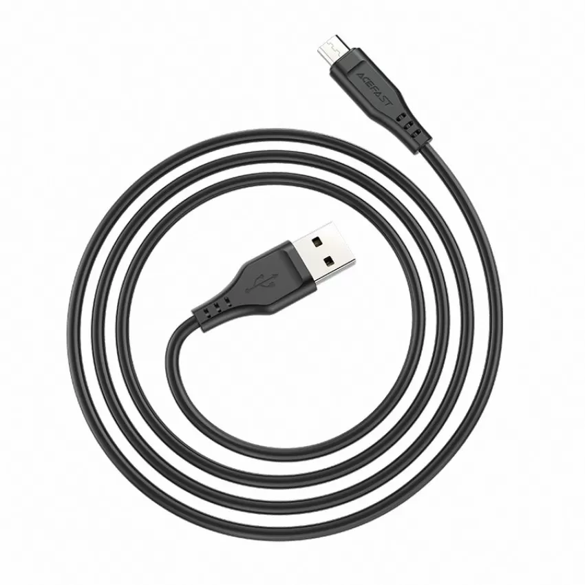 USB kabelis Acefast C3-09 USB-A to MicroUSB 1.2m melns