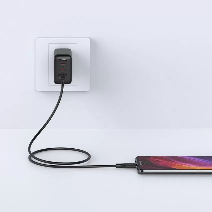 USB kabelis Acefast C3-09 USB-A to MicroUSB 1.2m melns