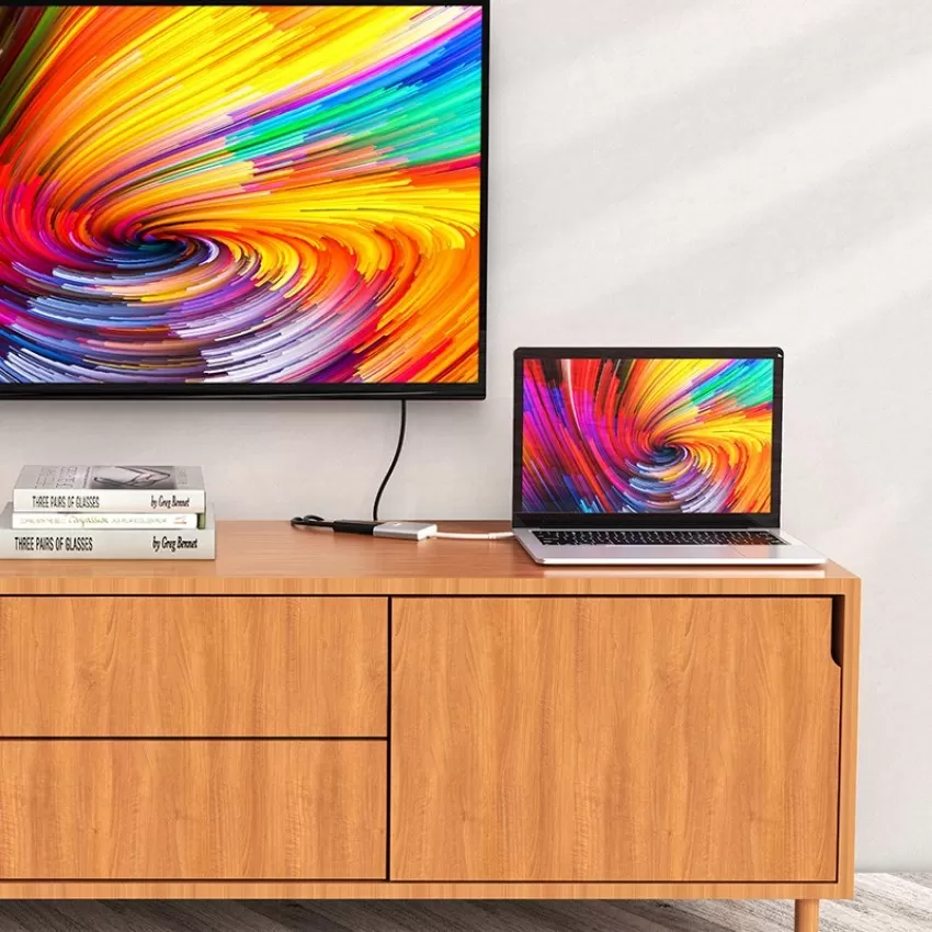 Parveidotājs Hoco HB14 Type-C to USB-A+HDMI+Type-C sudraba krāsa