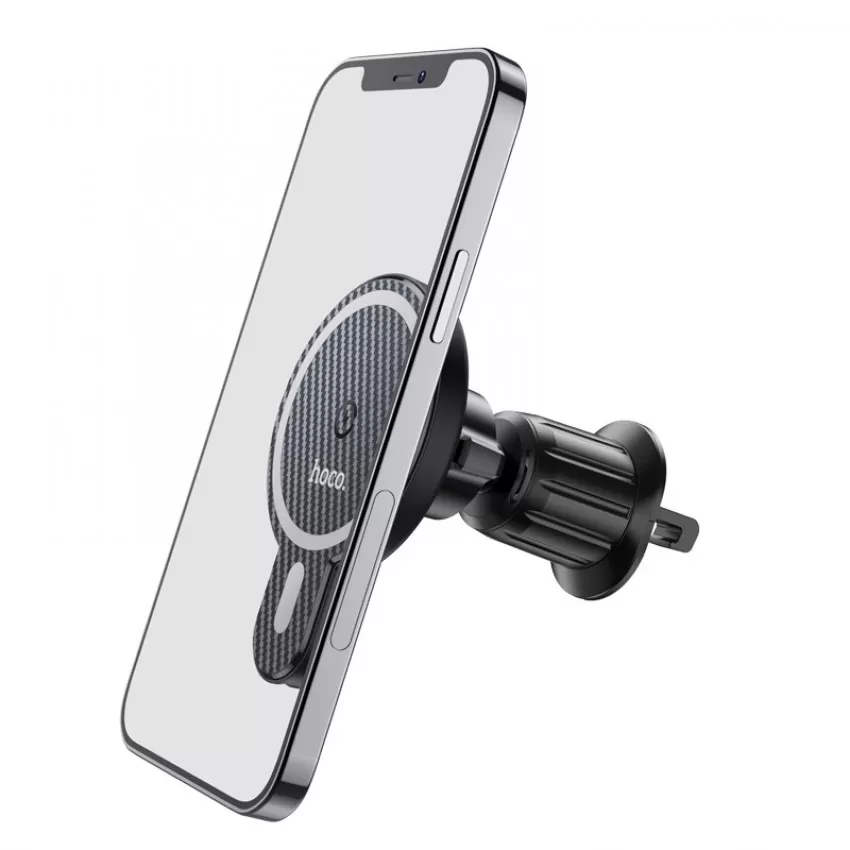 Lādētājs-turētājs auto Hoco CA85 Magsafe 15W melns