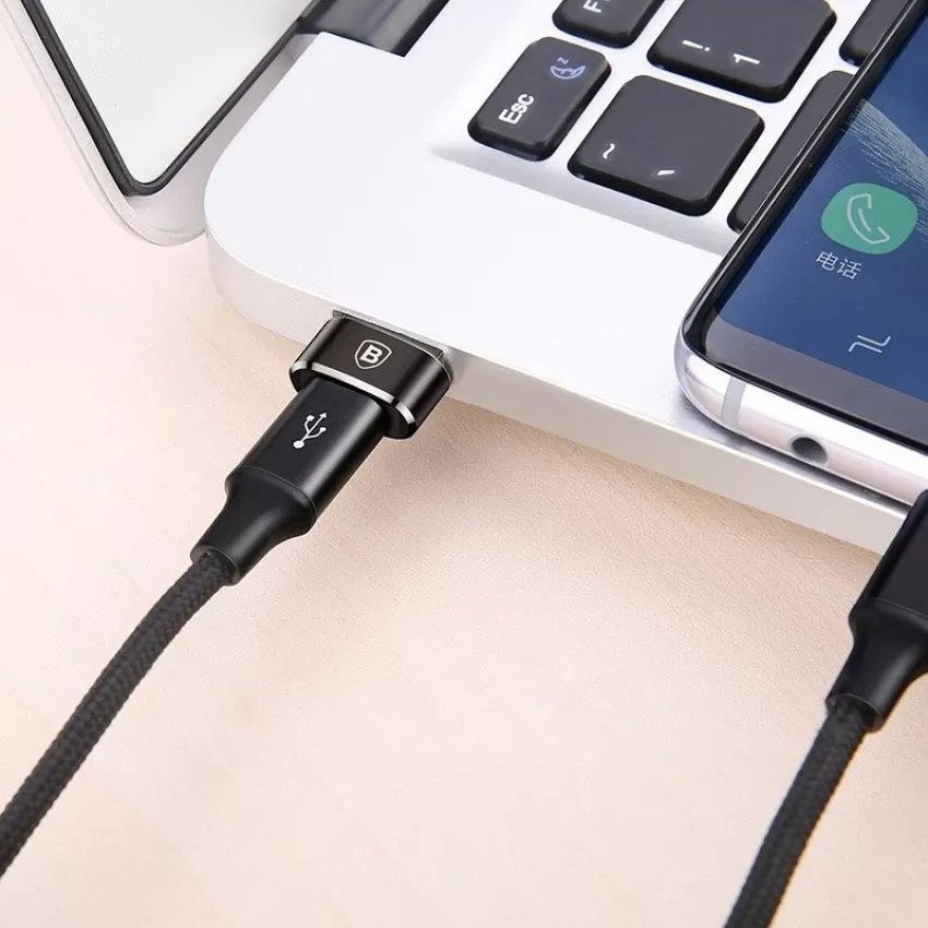 Parveidotājs Baseus Type-C to USB-A melns CAAOTG-01