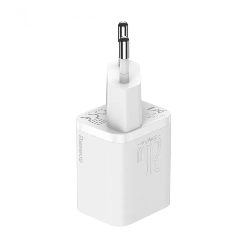 Lādētājs Baseus Super Si 20W USB-C + USB-C to Lightning cable 1.0m balts TZCCSUP-B02
