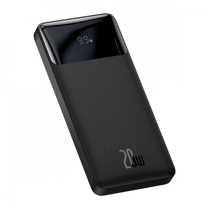 Arejais-akumulators Power Bank Baseus Bipow 20W 10000mAh + MicroUSB 0.25m melna PPBD050301