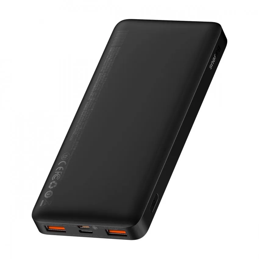 Arejais-akumulators Power Bank Baseus Bipow 20W 10000mAh + MicroUSB 0.25m melna PPBD050301