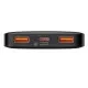 Arejais-akumulators Power Bank Baseus Bipow 20W 10000mAh + MicroUSB 0.25m melna PPBD050301
