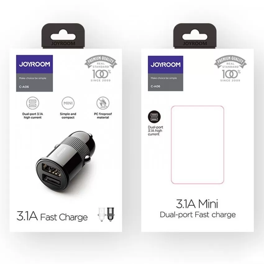 Autolaadija Joyroom C-A06 2xUSB 3.1A valge