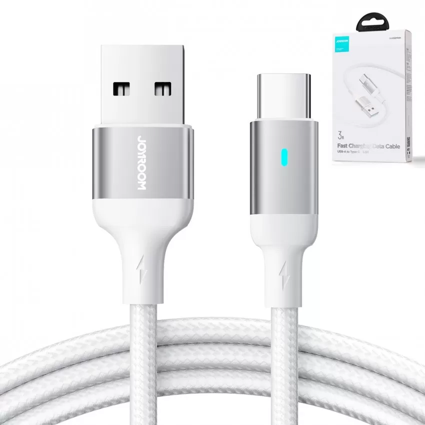 USB kabelis Joyroom S-UC027A10 USB to Type-C 3A 1.2m balts