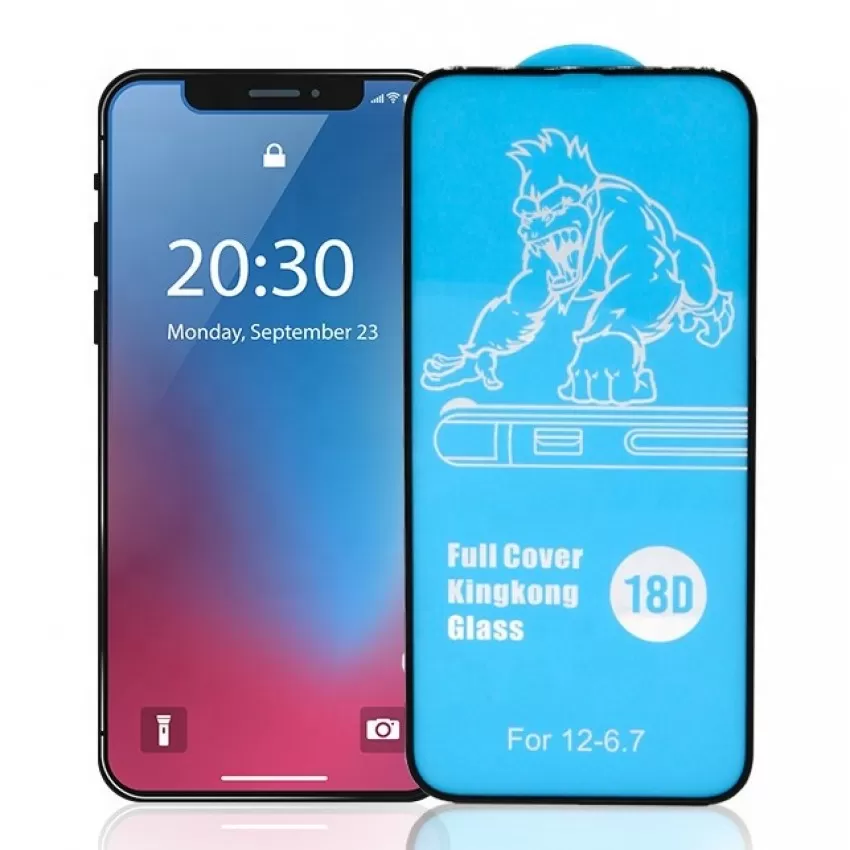 LCD aizsargstikls 18D Airbag Shockproof Xiaomi Redmi Note 12S melns