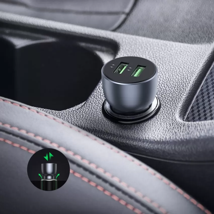 Auto lādētājs Ugreen CD213 2xUSB-A 36W zils