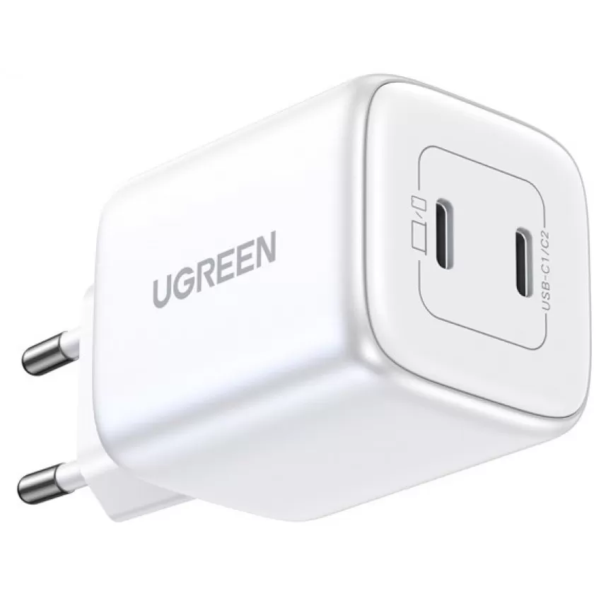 Lādētājs Ugreen CD294 45W GaN 2xUSB-C balts