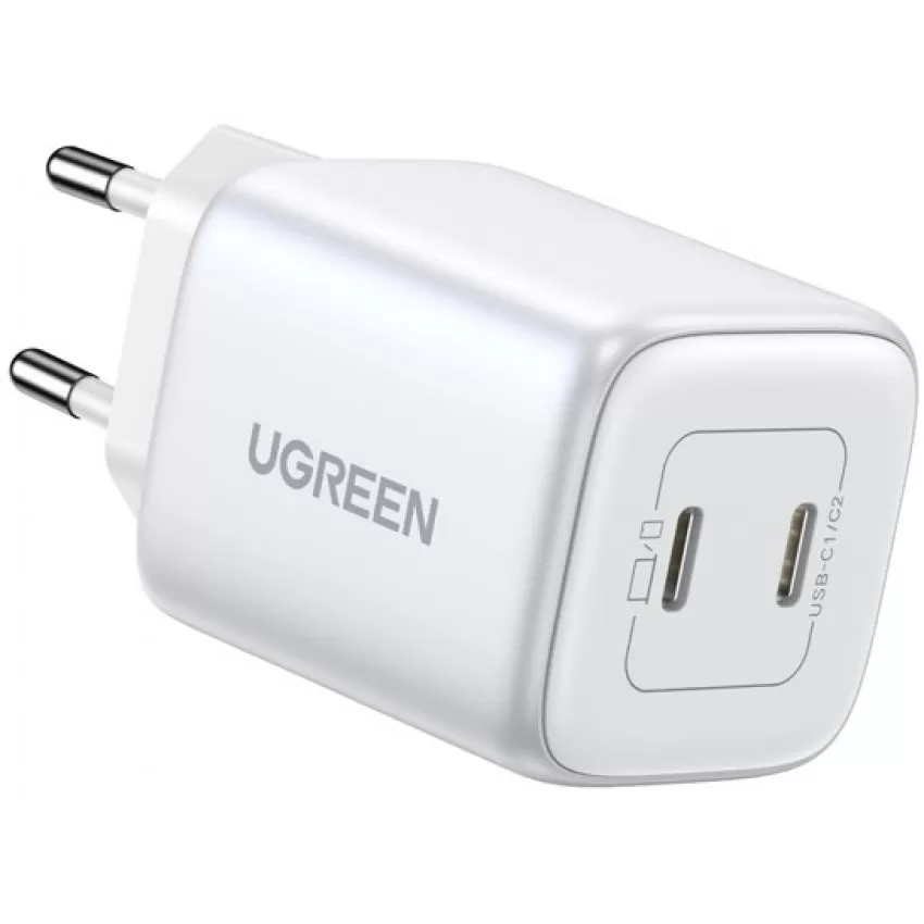Lādētājs Ugreen CD294 45W GaN 2xUSB-C balts