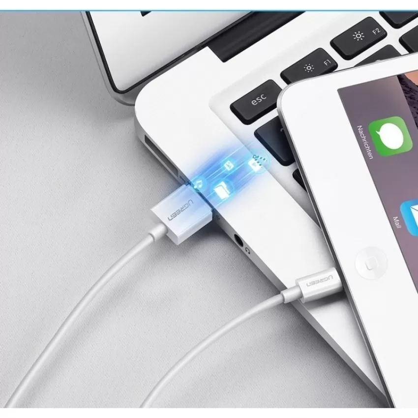 Laadimisjuhe Ugreen US155 MFi USB to Lightning 2.4A 1.0m valge