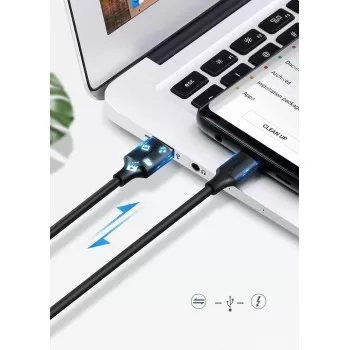 USB kabelis Ugreen US287 USB to USB-C 3A 1.0m melns