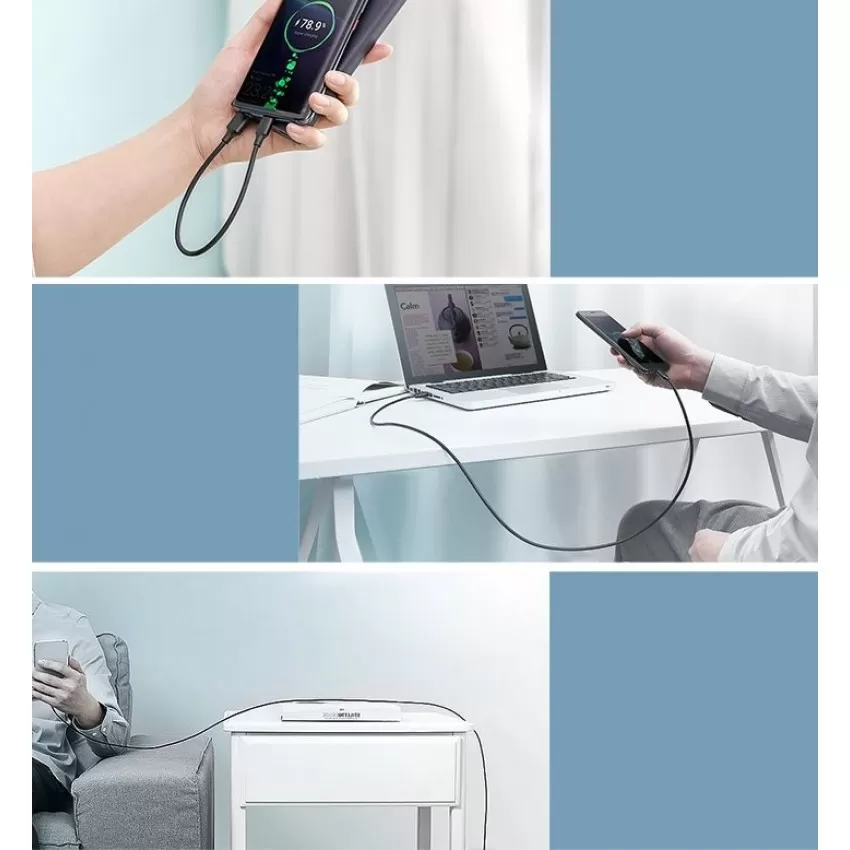 USB kabelis Ugreen US287 USB to USB-C 3A 1.5m melns