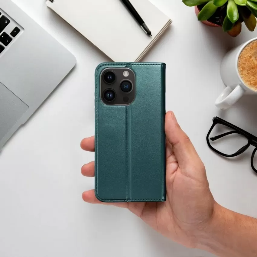 Maciņš Smart Magnetic Xiaomi Redmi Note 12S tumši zaļa