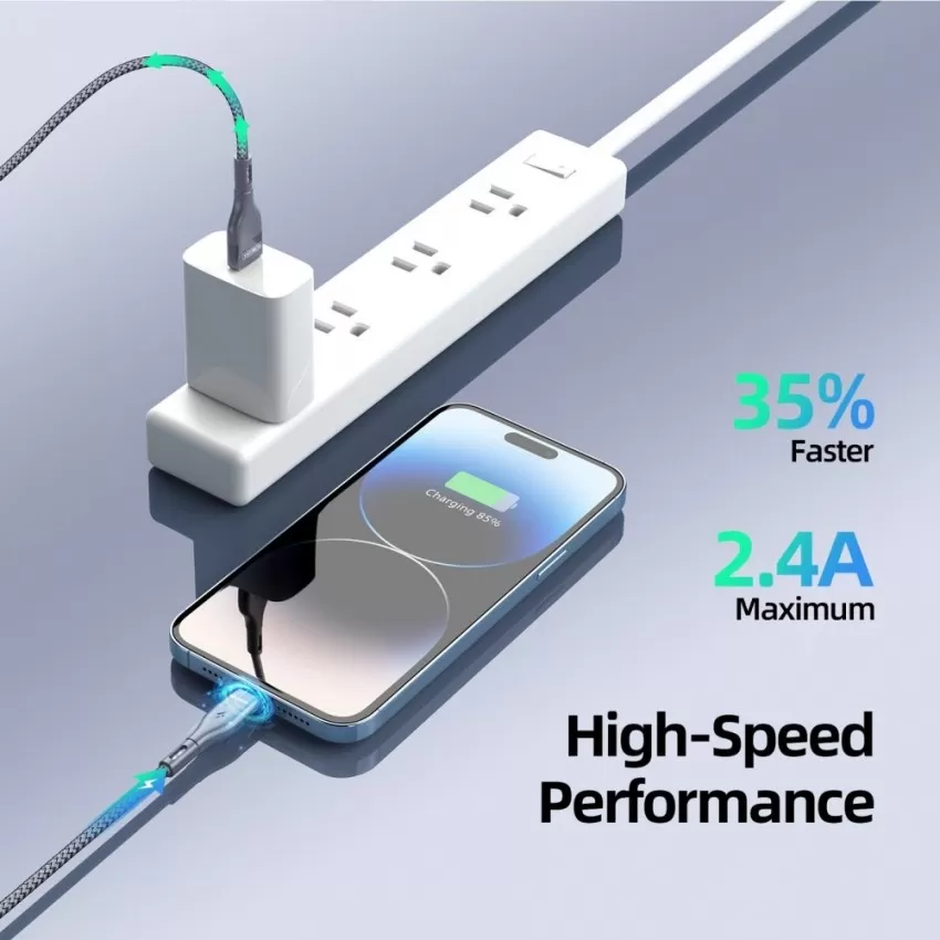USB kabelis DUZZONA A7 USB to Lightning 1.0m