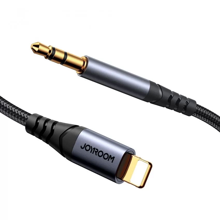 Audio kabelis Joyroom SY-A06 Lightning to 3,5mm 1.2m melns