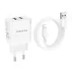 Laadija Borofone BN15 10.5W 2xUSB-A + USB-A to Lightning cable 1.0m valge