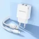 Laadija Borofone BN15 10.5W 2xUSB-A + USB-A to Lightning cable 1.0m valge