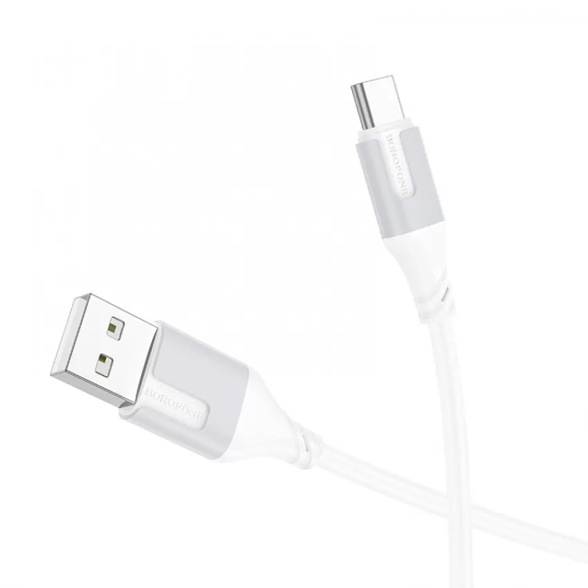USB kabelis Borofone BX101 USB-A to USB-C 1.0m balts