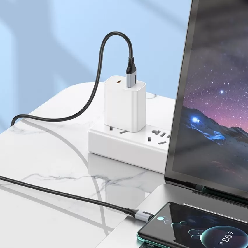 USB kabelis Borofone BX101 USB-A to USB-C 1.0m balts