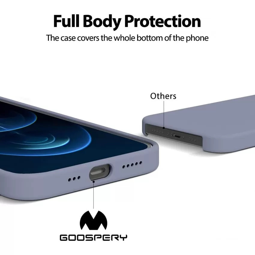 Maciņš Mercury Silicone Case Apple iPhone 15 lavandas pelēka