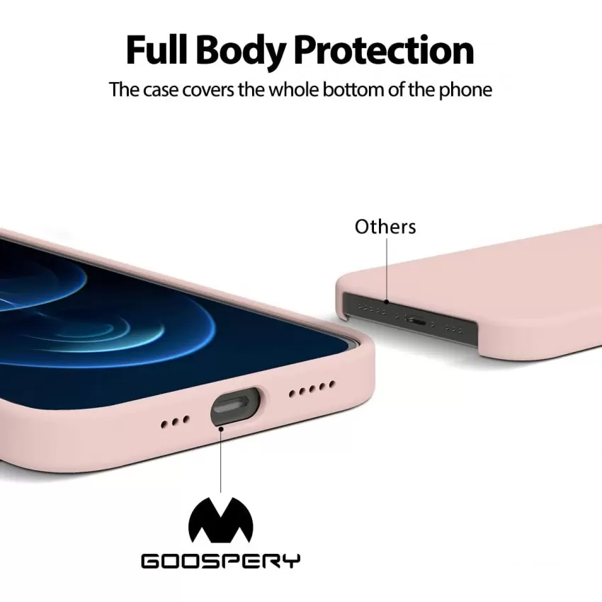 Maciņš Mercury Silicone Case Apple iPhone 12/12 Pro rozā smilšu krāsa