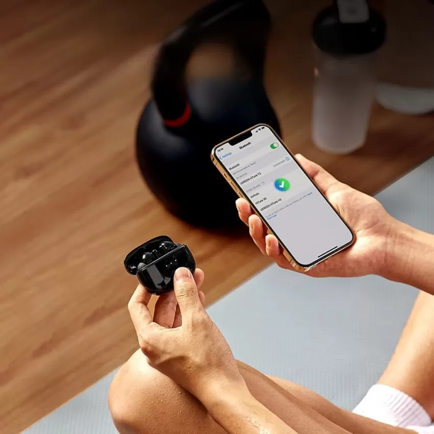 Bezvadu austiņas Ugreen WS106 HiTune T3 Active Noise-Cancelling Earbuds melnas
