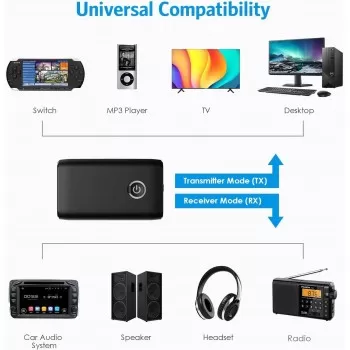 Bluetooth parveidotājs 2 in 1 Transmitter / Receiver