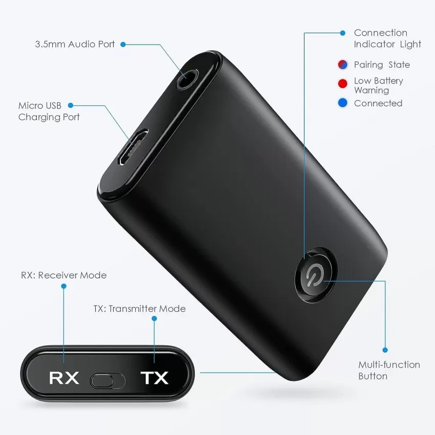 Bluetooth parveidotājs 2 in 1 Transmitter / Receiver