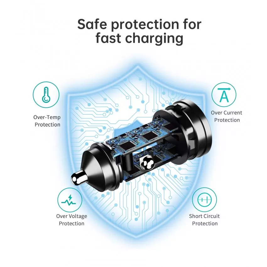 Autolaadija Choetech TC0014 USB-C/USB-A 60W must