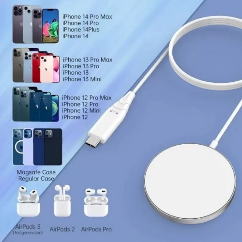 Lādētājs bezvadu Choetech T518-F MagSafe 15W balts