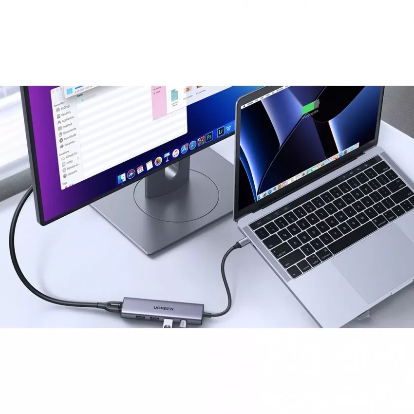 Parveidotājs Ugreen CM511 USB-C to HDMI 1.4 + 3xUSB-A + USB-C PD100W pelēks
