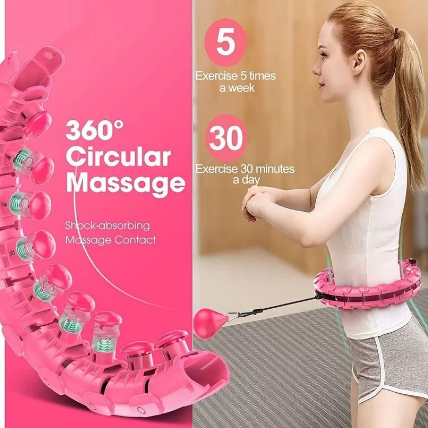 Masāžas vingrošanas riņķis Smart Hula Hoop HHP002 rozā