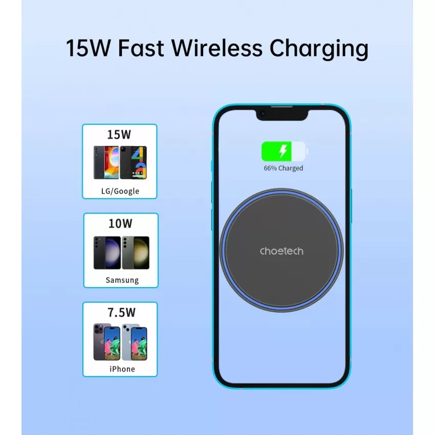 Auto lādētājs-turētājs Choetech T205-F MagSafe 15W melns