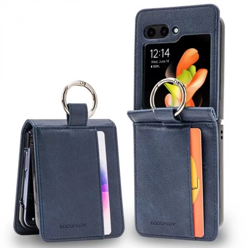 Maciņš Mercury Basic Diary Samsung F741 Z Flip6 tumši zils
