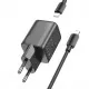 Lādētājs Hoco N40 20W USB-C + USB-C to Lightning cable 1.0m melns