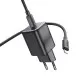 Lādētājs Hoco N40 20W USB-C + USB-C to Lightning cable 1.0m melns