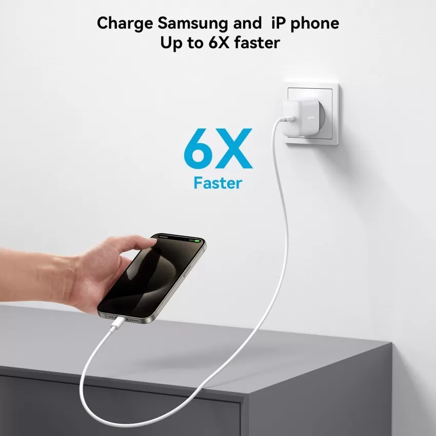 Lādētājs Joyroom JR-TCF24 30W USB-C + USB-C to USB-C cable 1.0m balts