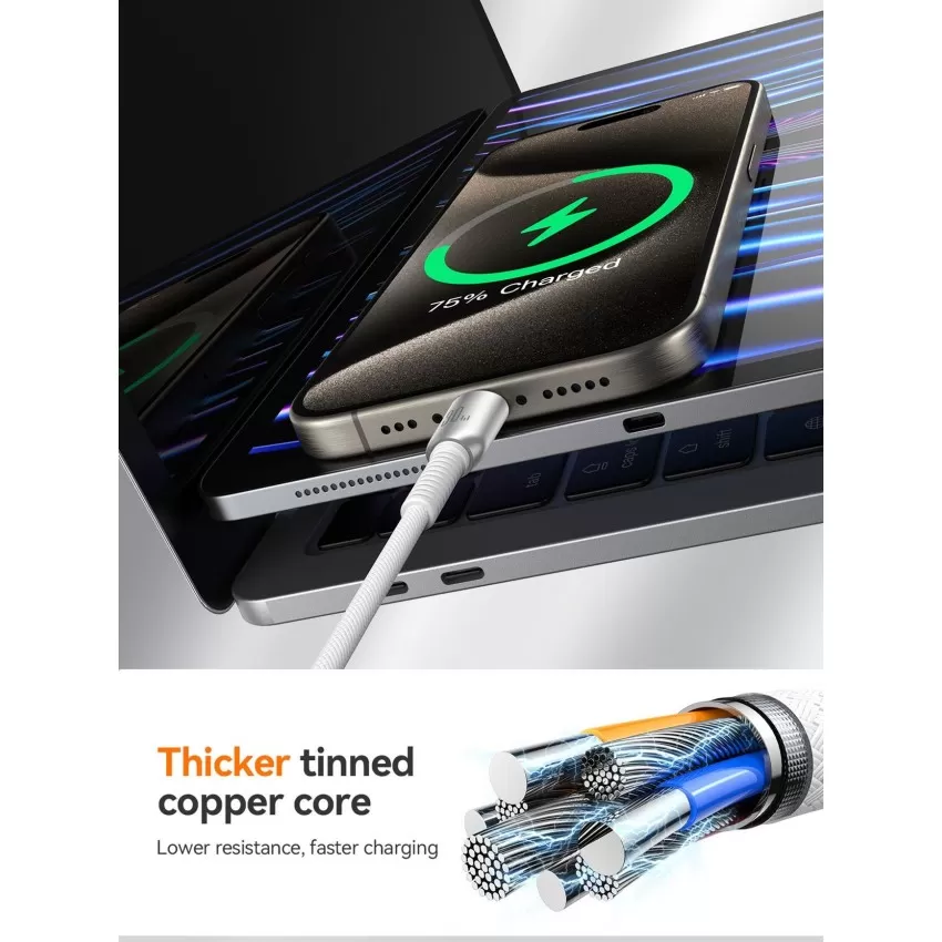 Laadimisjuhe Joyroom S-A51 USB-C to Lightning 30W 1.2m helehall