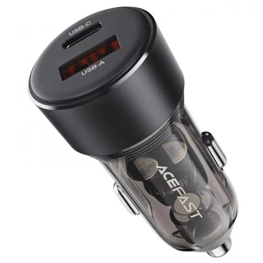 Autolaadija Acefast B12 60W USB-C/USB-A must