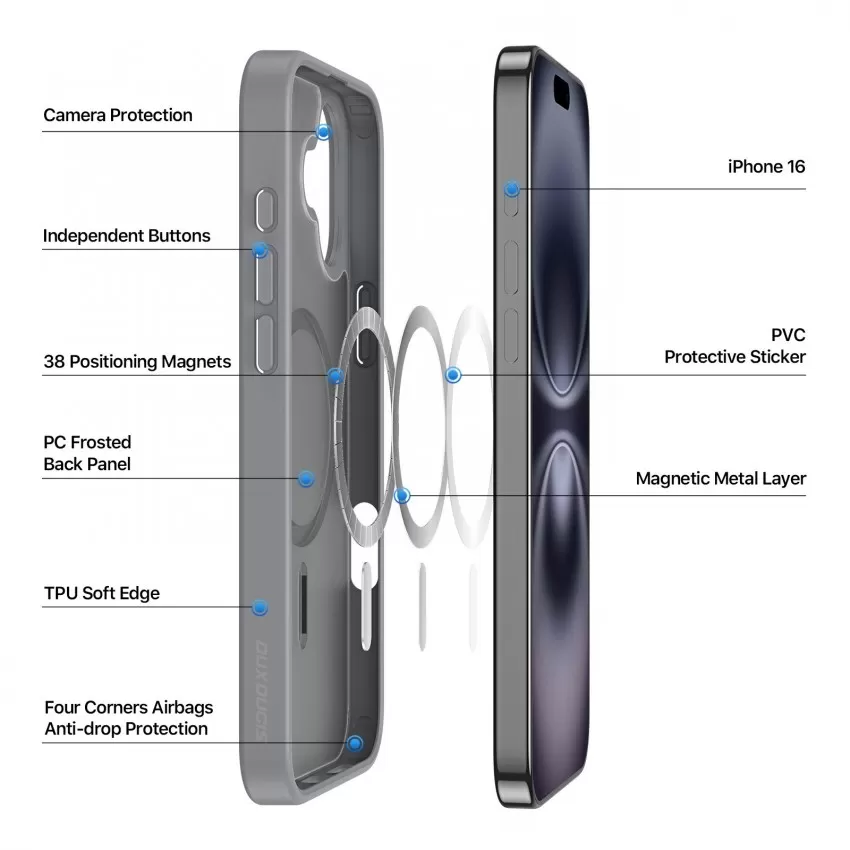 Maciņš Dux Ducis Yind Apple iPhone 16 melns