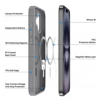 Maciņš Dux Ducis Yind Apple iPhone 16 rozā
