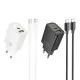 Laadija Hoco N63 30W GaN USB-C/USB-A + USB-C to USB-C cable 1.0m must